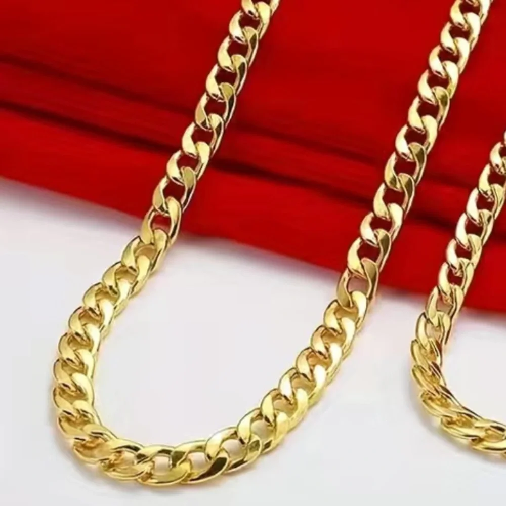 Gold Curb Chain Necklace - Picture 1 of 1